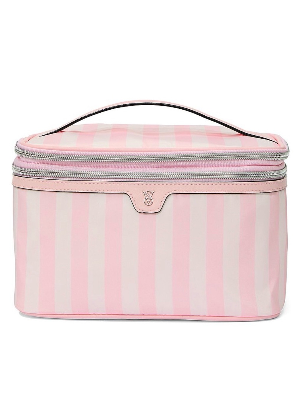 Victoria's Secret Striped Pink Travel Cosmetic Case